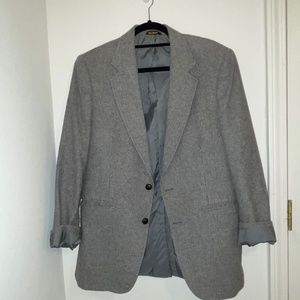 Vintage Grey Tweed Oversized Blazer